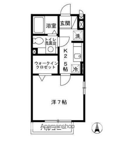 グリーンヒルズSAKAUE(1K/2階)の間取り写真