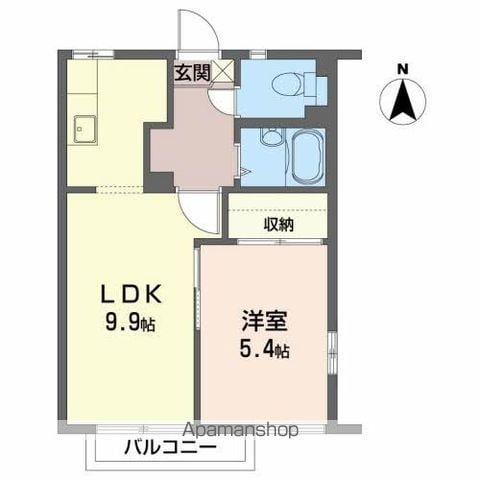 パティオ・グランデC(1LDK/2階)の間取り写真