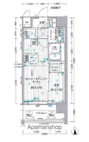 エスリード志賀本通ザ・フロント(1LDK/13階)の間取り写真