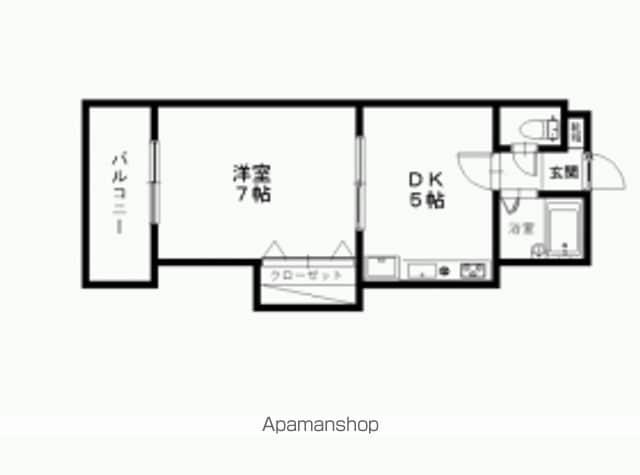 ヒルサイド筑紫丘(1DK/2階)の間取り写真