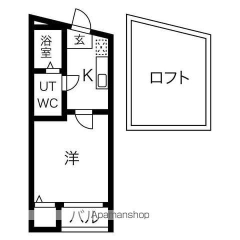 ストロベリーキャンドル(1K/1階)の間取り写真