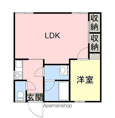 グリーンメゾン矢黒(1LDK/1階)の間取り写真