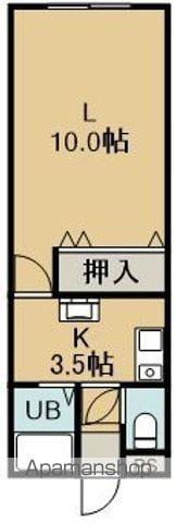 トクトラストⅢ(1K/2階)の間取り写真