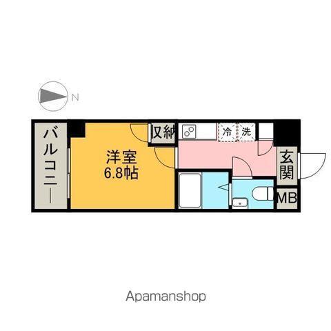 エルザビル名古屋駅前(1K/7階)の間取り写真