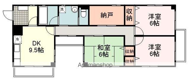 サンハイツ西中原(3DK/3階)の間取り写真