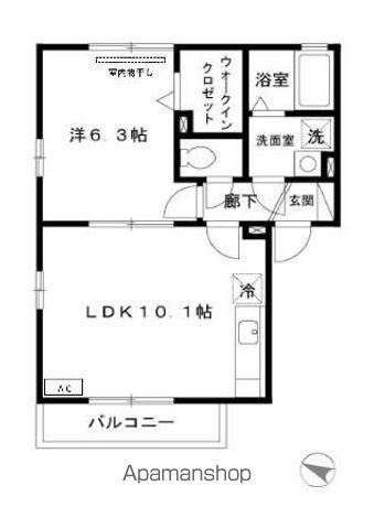 善福寺プロヴァンス(1LDK/1階)の間取り写真