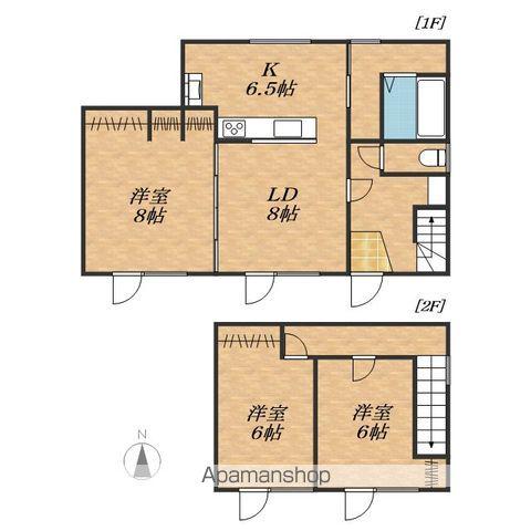 北海道河東郡音更町 2階建 築46年(3LDK)の間取り写真