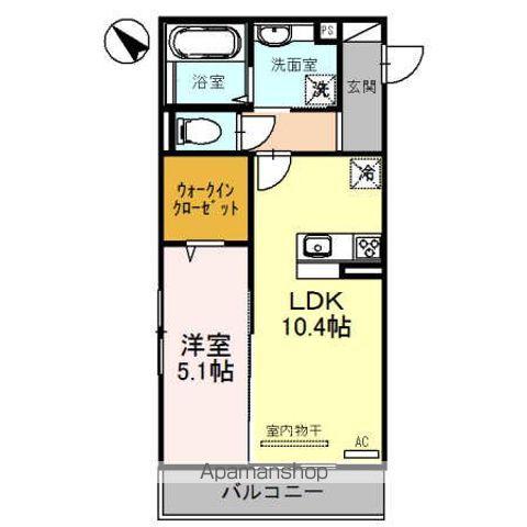 グラシア(1LDK/3階)の間取り写真