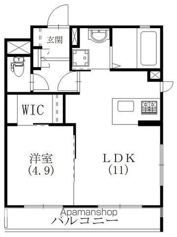 オランジェリー(1LDK/2階)の間取り写真
