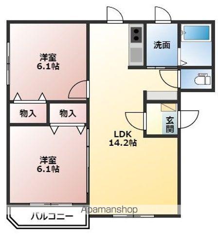 いえすⅡ(2LDK/1階)の間取り写真