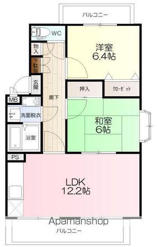 ユーミーひさえだA棟(2LDK/1階)の間取り写真