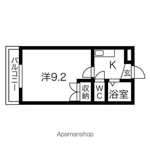 メイツ北山(1K/4階)の間取り写真