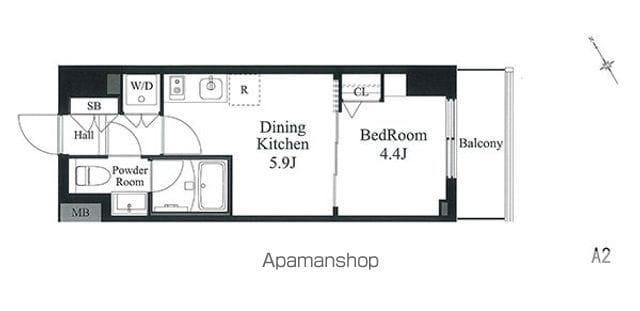 ラティエラ秋葉原(1DK/12階)の間取り写真