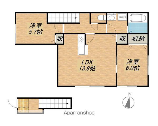 神照町 A棟(2LDK/2階)の間取り写真