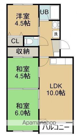 煉瓦台ハイツ(3LDK/3階)の間取り写真