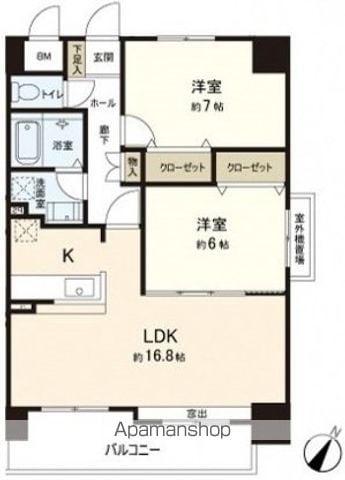 リブレストⅡ(2LDK/8階)の間取り写真