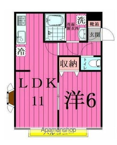 フロイディハイツ(1LDK/2階)の間取り写真