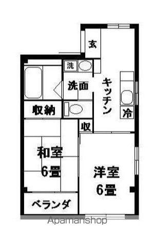 エヌワンビル(2DK/5階)の間取り写真