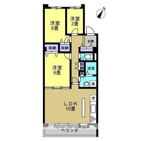 リアライズ柏Ⅱ(3LDK/9階)の間取り写真