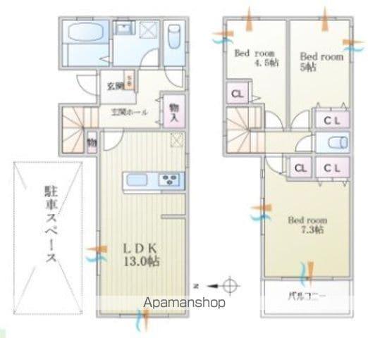 東武鉄道野田線 豊四季駅 徒歩20分 2階建 築2年(3LDK)の間取り写真