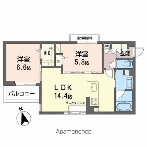 MALINO GARDEN(2LDK/3階)の間取り写真