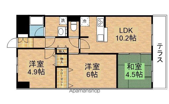 日光ハイツ彦根壱番館(3LDK/1階)の間取り写真