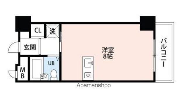 ルポ六本松(ワンルーム/4階)の間取り写真