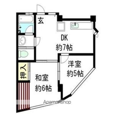 白馬ビル(2DK/4階)の間取り写真