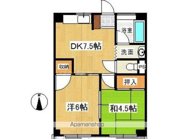 学園サンハイツ(2DK/3階)の間取り写真