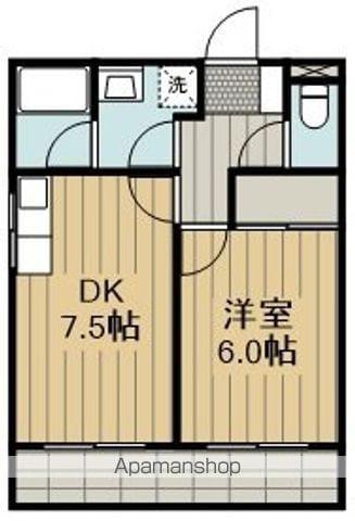 パルハイム牛浜(1DK/3階)の間取り写真