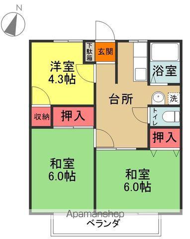 ソウシャルハイツ(3DK/2階)の間取り写真