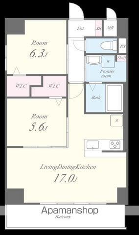 博多グランドレジデンス(2LDK/9階)の間取り写真