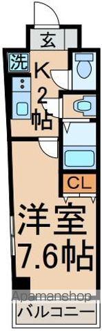 青梅線 中神駅 徒歩4分 6階建 築8年(1K/3階)の間取り写真