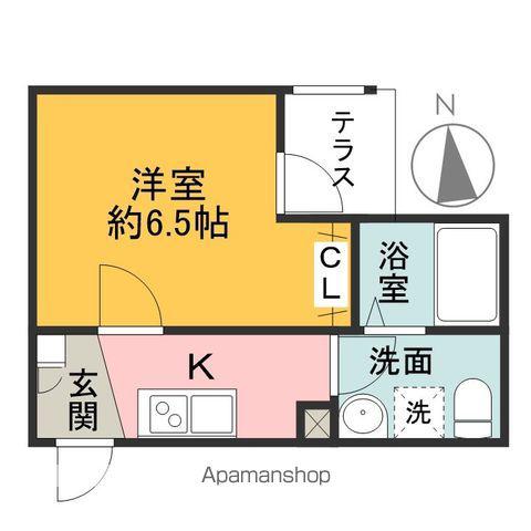 SORANOA飯能(1K/1階)の間取り写真