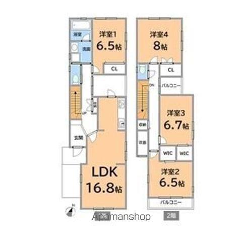 名古屋市東山線 上社駅 徒歩7分 2階建 築14年(4LDK)の間取り写真