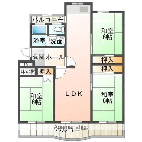 本地ヶ原(3LDK/2階)の間取り写真