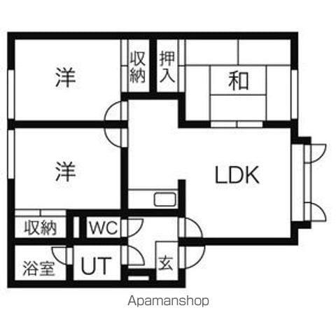 クレドール弐番館(3LDK/2階)の間取り写真