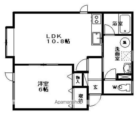 ウエストヒル(1LDK/2階)の間取り写真