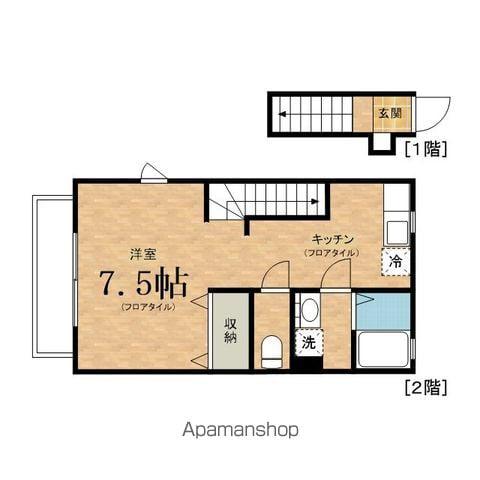 トライブロス(ワンルーム/2階)の間取り写真