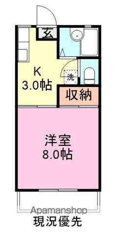 エアーストリームΒ(1K/1階)の間取り写真