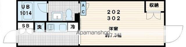 FULLEA代々木(1K/3階)の間取り写真
