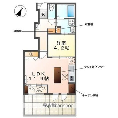 WOODSTOCK NEST(1LDK/1階)の間取り写真