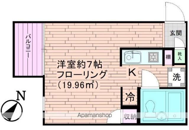 アサミハイツ(ワンルーム/2階)の間取り写真