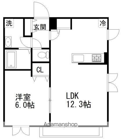 セリシール(1LDK/2階)の間取り写真