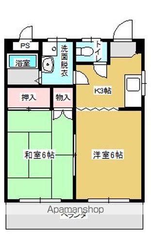 サンハイツときわ(2K/3階)の間取り写真