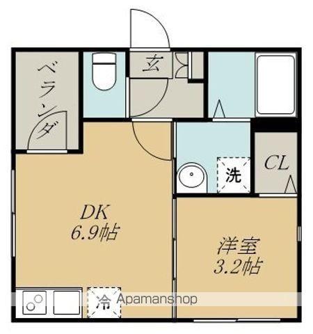 クレール ラフィネ(1DK/1階)の間取り写真