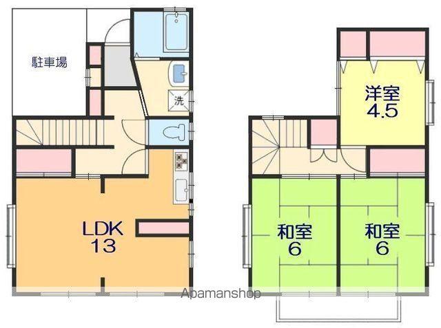 伊予鉄道高浜線 山西駅 徒歩27分 2階建 築34年(3LDK)の間取り写真