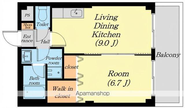 ネオクレスト壱番館(1LDK/4階)の間取り写真