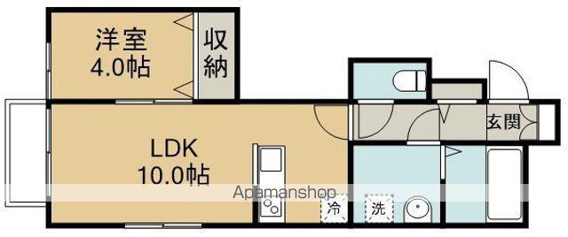 リヴェール川越(1LDK/1階)の間取り写真