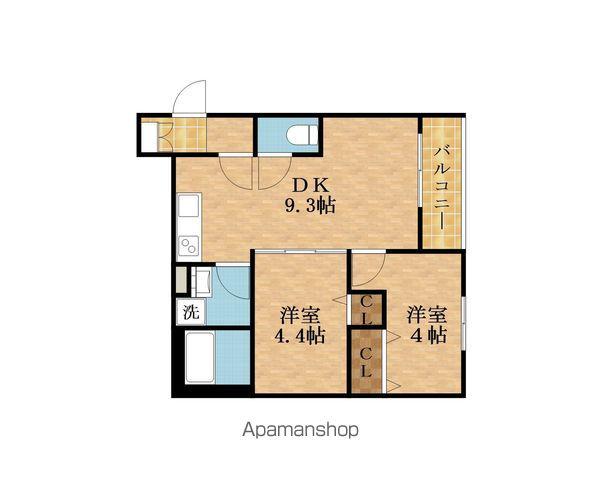 G.R.A.C.E(2DK/2階)の間取り写真